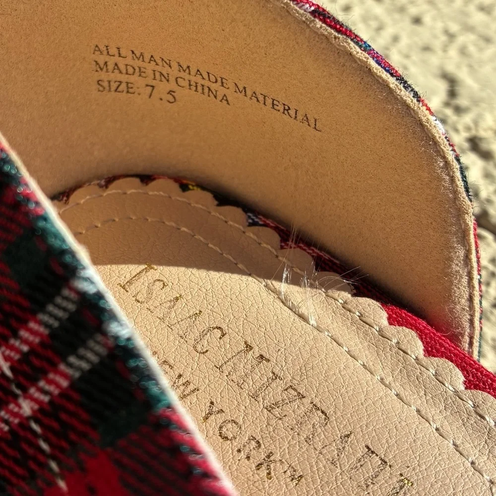Issac Mizrahi Plaid Red Women's Flats 7.5